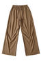casual non-stretch 4 colors pleated drawstring loose pants(size run small)_Black_Gray_Beige_Brown