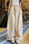 casual non-stretch 3 colors high-waist drawstring loose pants(size run small)_Pink_Sky Blue_Beige