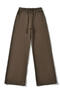 casual non-stretch 6 colors high-waist drawstring pants(size run small)_Black_White_Gray_Blue_Dark Blue_Brown