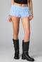 stylish slight stretch solid color multi-layer lace stitching low waist shorts_Yellow_Sky Blue
