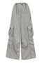 casual non-stretch 3 colors contrast color loose pants_Black_Gray