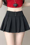 casual non-stretch 3 colors high-waist with lining mini skirt(size run small)_Black