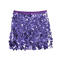 sexy non-stretch 8 colors sequin decor high-waist mini skirt_Black_Red_Rose Red_Magenta_Purple