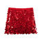 sexy non-stretch 8 colors sequin decor high-waist mini skirt_Black_Red