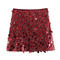 sexy non-stretch 8 colors sequin decor high-waist mini skirt_Black_Red_Rose Red