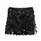 sexy non-stretch 8 colors sequin decor high-waist mini skirt_Black