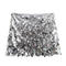 sexy non-stretch 8 colors sequin decor high-waist mini skirt_Black_Red_Rose Red_Magenta_Purple_Beige_Gold_Silver