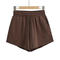 casual slight stretch 5 colors high-waist short(size run small)_Black_Gray_Magenta_Beige_Brown