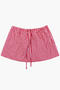 casual non-stretch 6 colors lattice printing drawstring mini skirt_Red