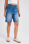 casual slight stretch new high waist straight denim shorts_Sky Blue_Blue