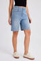 casual slight stretch new high waist straight denim shorts_Sky Blue