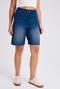 casual slight stretch new high waist straight denim shorts_Sky Blue_Blue_Dark Blue