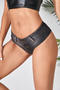 sexy plus size slight stretch low-waist letter print hot denim shorts_Black