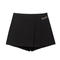 casual non-stretch high-waist metal chain decor skort_Black
