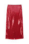 casual non-stretch 4 colors sequin decor high-waist slit midi skirt_Black_Red