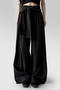 casual non-stretch 3 colors solid color lace-up quick-dry pants_Black