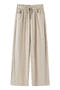 casual non-stretch 3 colors stripe printing high-waist pants_White