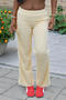 stylish slight stretch furry solid colour all-match straight pants_Pink_Beige
