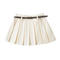 casual non-stretch solid color with belt mini skirt(size run small)_Dark Blue_Beige