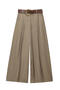 casual non-stretch solid color with belt loose pants_Black_Yellow_Deep Yellow_Khaki