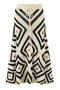 casual non-stretch mid-waist knitted plaid midi skirt_White_Khaki