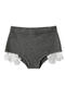 sexy slight stretch ribbed knit 5 colors lace trim shorts(size run small)_Black_Dark Gray