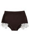 sexy slight stretch ribbed knit 5 colors lace trim shorts(size run small)_Black_Dark Gray_Pink_Khaki _Brown
