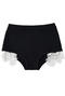 sexy slight stretch ribbed knit 5 colors lace trim shorts(size run small)_Black
