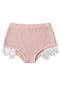 sexy slight stretch ribbed knit 5 colors lace trim shorts(size run small)_Black_Dark Gray_Pink