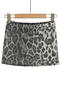 sexy slight stretch sequin decor leopard printing mini skirt(size run small)_Gray