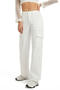casual plus size slight stretch 4 colors solid color high waist straight jeans_White