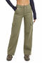 casual plus size slight stretch 4 colors solid color high waist straight jeans_White_Dark Green