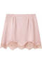 casual non-stretch high-waist lace trim mini skirt(size run small)_White_Pink