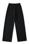 casual slight stretch drawstring solid color pants(size run small)_Black