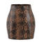 sexy slight stretch pu snake pattern high-waist mini skirt(size run small)_Beige_Brown