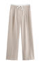 casual non-stretch contrast color drawstring pants_Black_Gray_Dark Blue_Beige