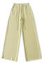 casual slight stretch solid color drawstring high-waist pants(size run small)_Gray_Light Green