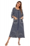 summer three-quarter sleeves zip-up pocket stripe batch printing stretch loose babydoll casual plus-size homewear_Black_White_Red_Dark Blue