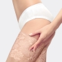 xs-3xl 1 pair lace flower with two rows of non-slip silicone stretch plus-size thigh sock cover_Black_White_Beige