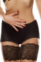 xs-3xl 1 pair lace embroidered with two rows of non-slip silicone stretch plus-size thigh sock cover#1#_Black