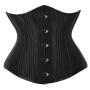 xs-6xl retro court solid color high quality single breasted eyelet bandage with bone body sculpting plu-size corset_Black