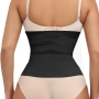 new solid color breasted high elastic sports breathable plus-size waist trainer_Black