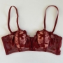 three colors detachable shoulder straps lace push up bra_Black_Rose Red