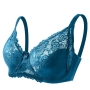 five colors lace spliced underwire non-removable shoulder strap push up breathable bra_Black_White_Purple_Beige_Blue