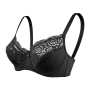 seven colors non-removable shoulder strap lace underwire push up bra_Black