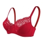 seven colors non-removable shoulder strap lace underwire push up bra_Black_White_Red