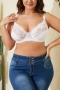 six colors plus size non-removable shoulder strap lace breathable push up bra_Black_White