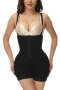 s-4xl two colors new plus-size sling lace trim breasted cutout high waist stretch body shaper_Black