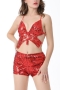 sexy lingerie new 9 colors butterfly top with not removable padded sequin sexy dance performance stage costumes(one size top)_Black_Red