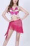 sexy lingerie new 5 colors butterfly tassel sequin with pads skirt set sexy dance performance stage costumes(no panties)_Purple_Red_Blue_Magenta